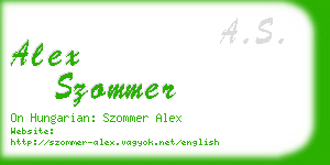 alex szommer business card